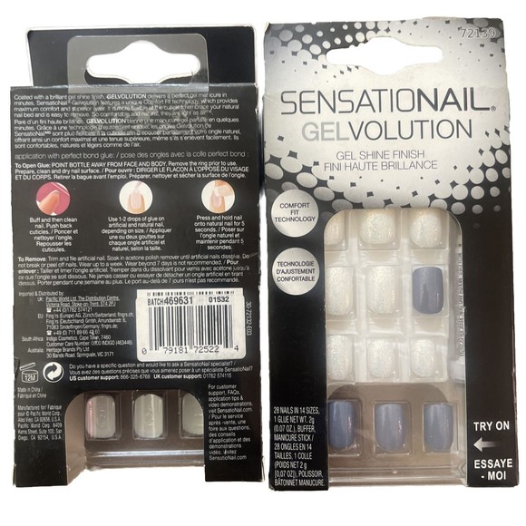 2x Sensational Gelvolution Gel Shine Finish Artificial Nails 28 Nails, 14 Sizes - Picture 2 of 3